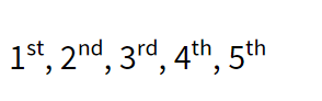 font-variant-numeric: ordinal実行結果