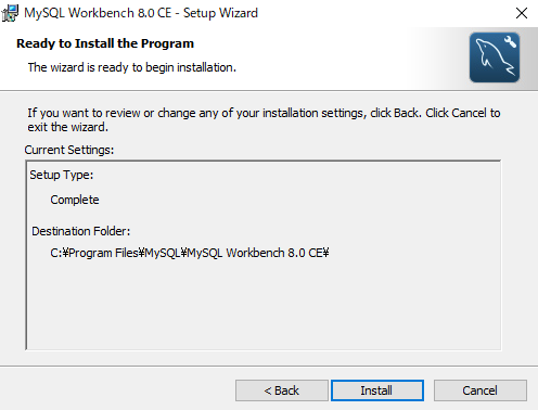 Ready to Install the Program MySQL Workbench 8.0.31