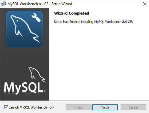 MySQL Workbench 8.0.31 Wizard Completed画面