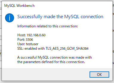 Successfully made the MySQL connection画面