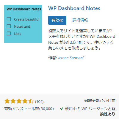WP Dashboard Notes plugin Installation Method